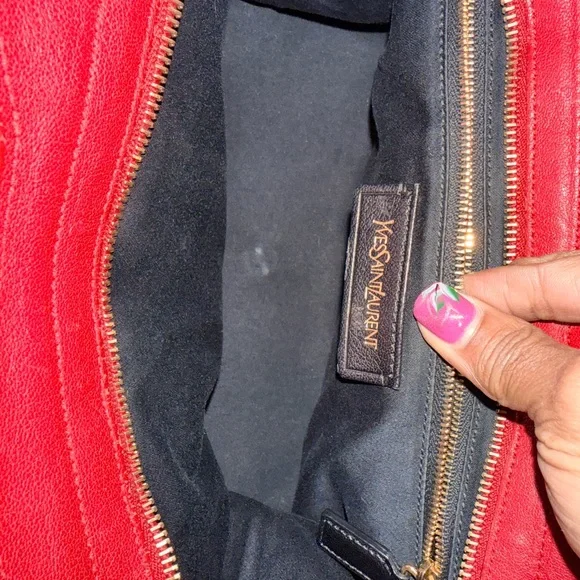 Yves Saint Laurent Bold Red Satchel - Picture 8 of 9